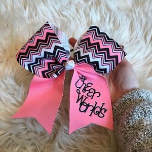 Pink Chevron Worlds Bow